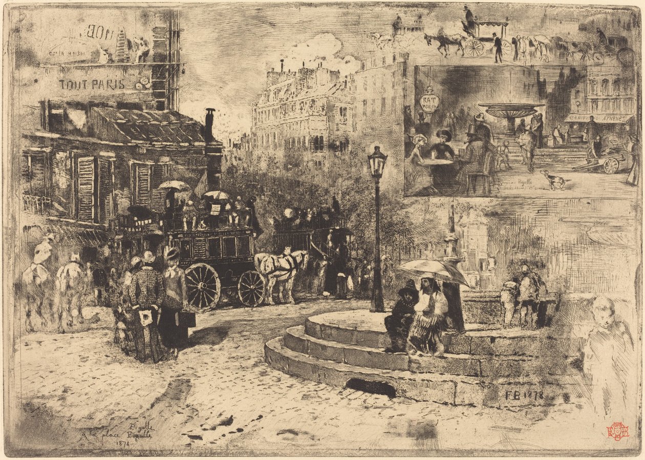 Place Pigalle in 1878, 1878 by Felix Hilaire Buhot