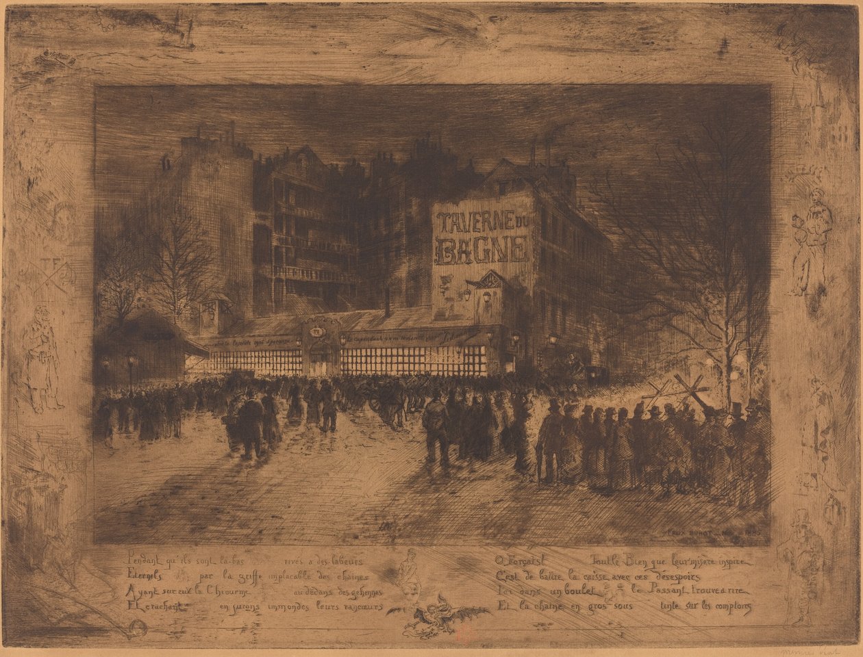 The Place des Martyrs and the Jailhouse, 1885 by Felix Hilaire Buhot