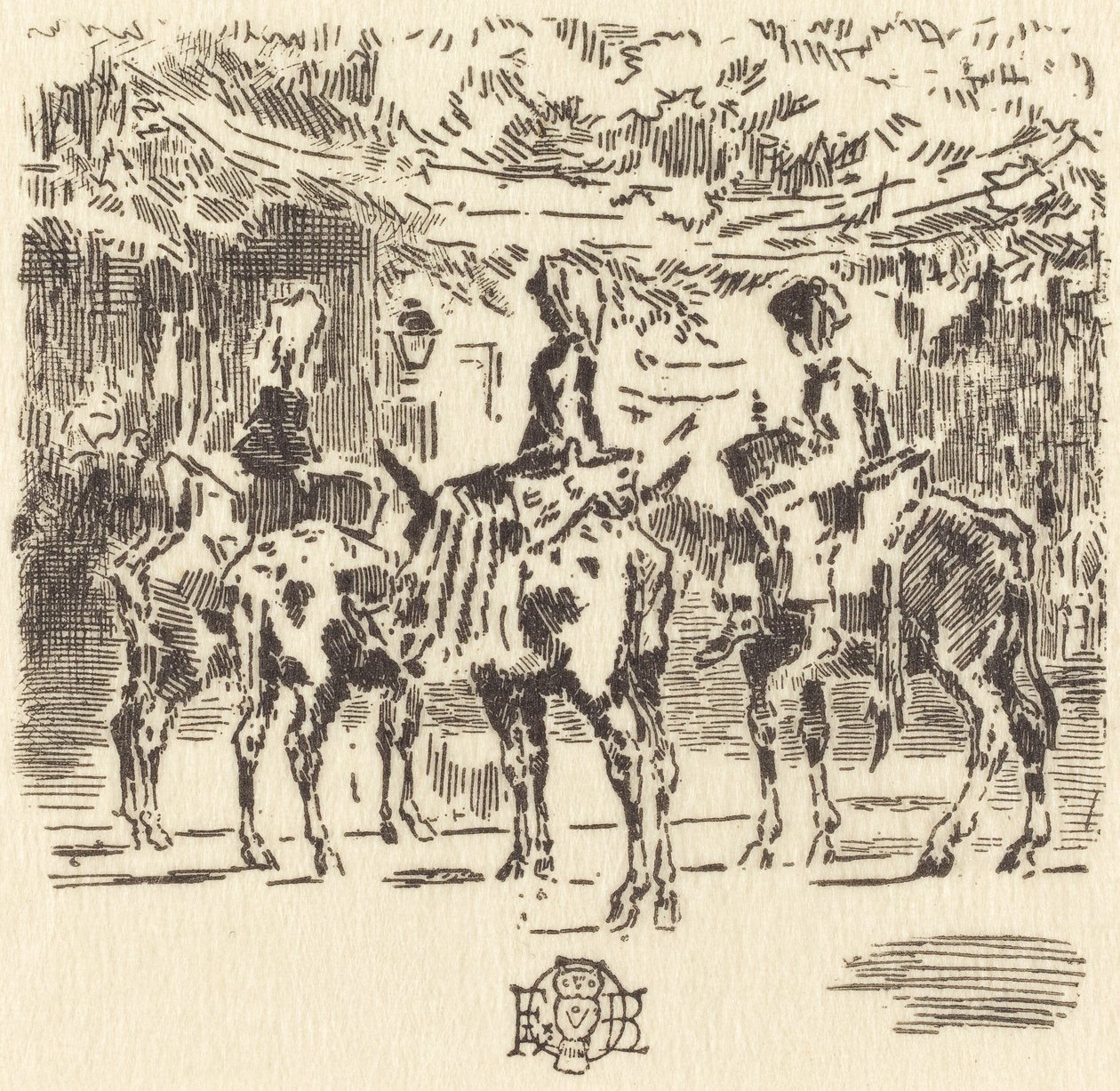 Les Petits Anes de Luchon by Felix Hilaire Buhot