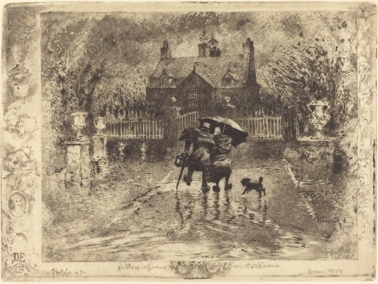 Country Neighbors, 1879-1880 by Felix Hilaire Buhot