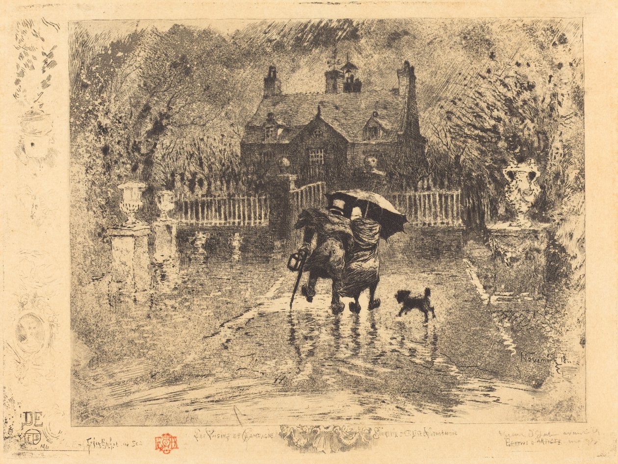 Country Neighbors, 1879-1880 by Felix Hilaire Buhot