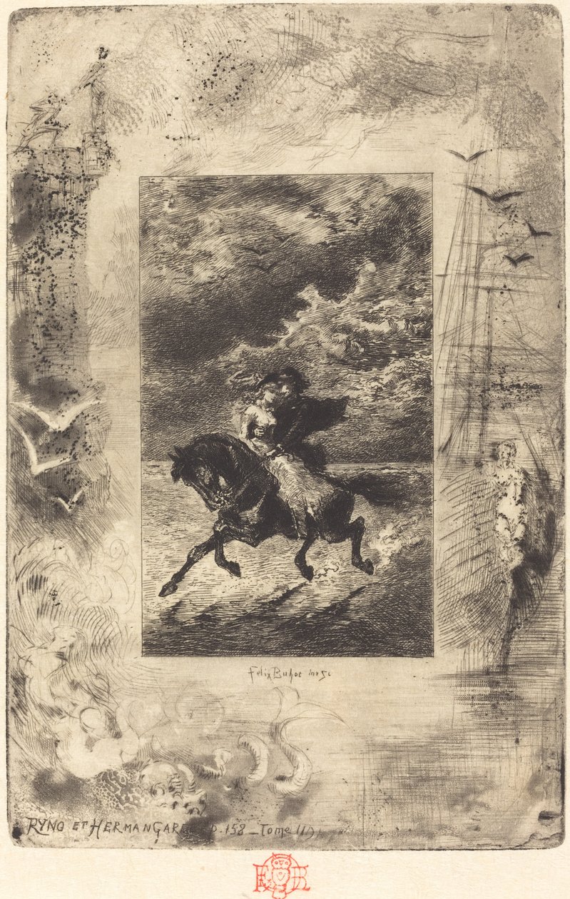 Ryno and Hermangarde by Felix Hilaire Buhot