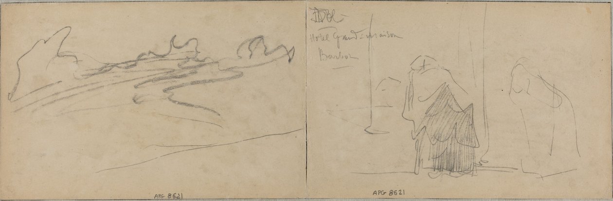 Studies of Clouds and an Old Woman by Felix Hilaire Buhot
