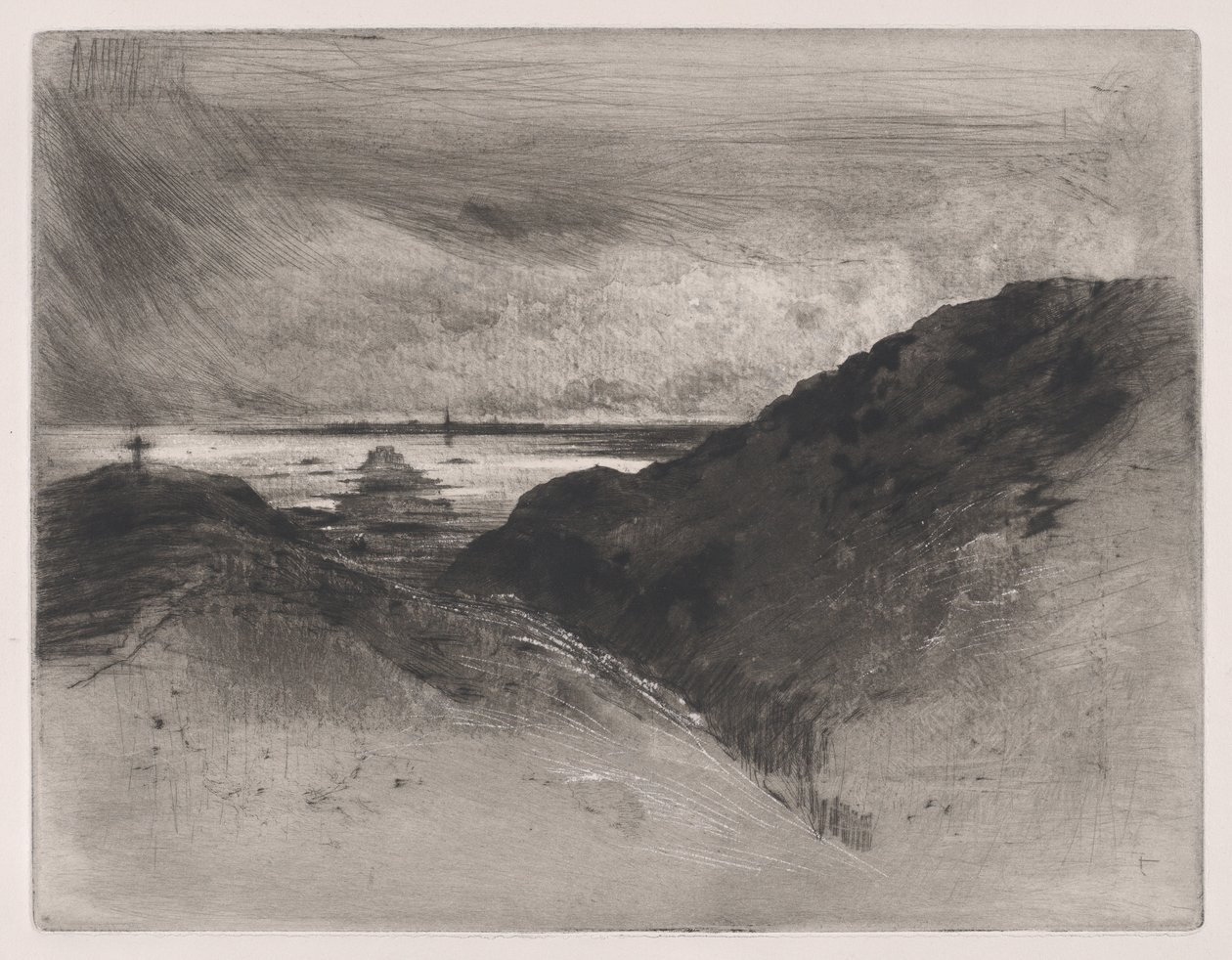 The Cliff - Bay of Saint-Malo, 1889-90 by Felix Hilaire Buhot