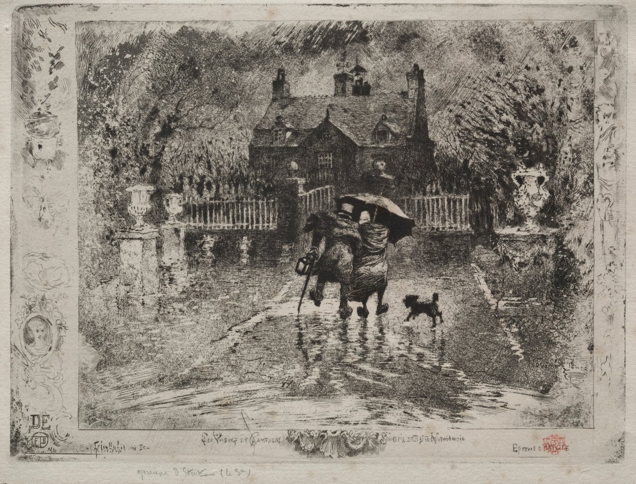 The Country Neighbors by Felix Hilaire Buhot