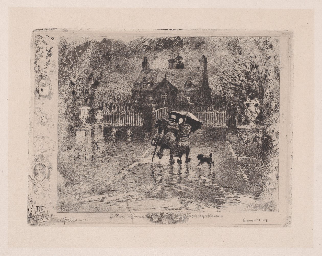 The Country Neighbors, 1860-98 by Felix Hilaire Buhot