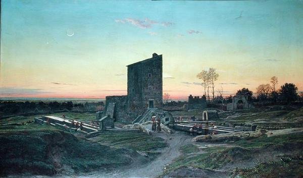 Roman Landscape or The Wash-House of Albano by Felix Hippolyte Lanoue