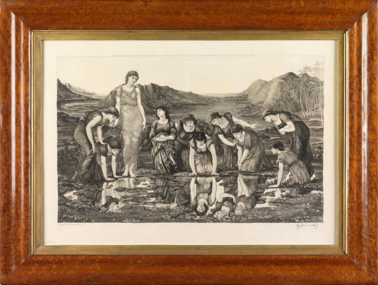 The Mirror of Venus (line engraving on vellum) by Felix Jasinski