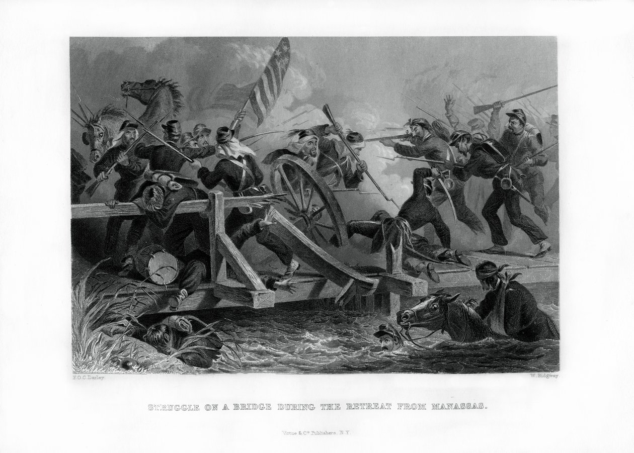 Struggle on a Bridge During the Retreat from Manassas, Virginia by Felix Octavius Carr Darley