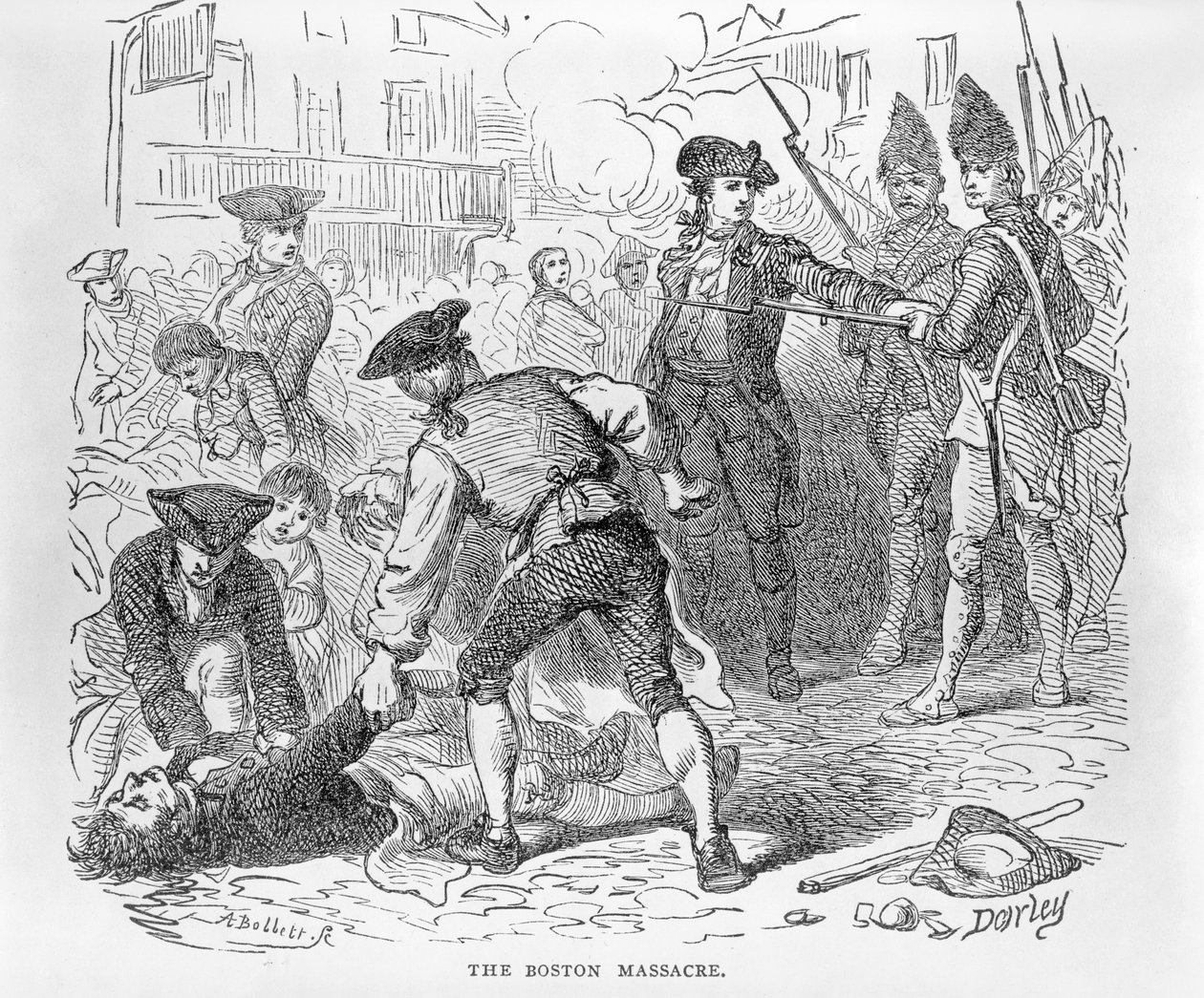 The Boston Massacre, March 5th 1770, engraved by A. Bollett by Felix Octavius Carr Darley