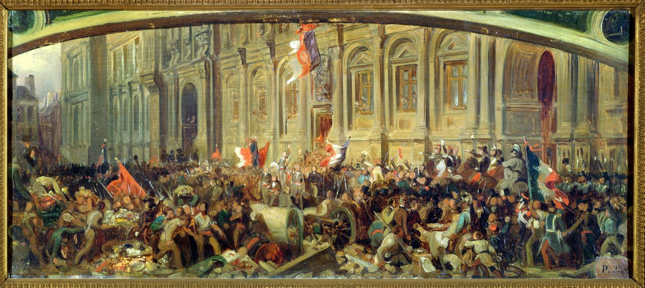 Alphonse de Lamartine Rejecting the Red Flag at the Hotel-de-Ville, Paris, 25th February 1848 by Felix Philippoteaux