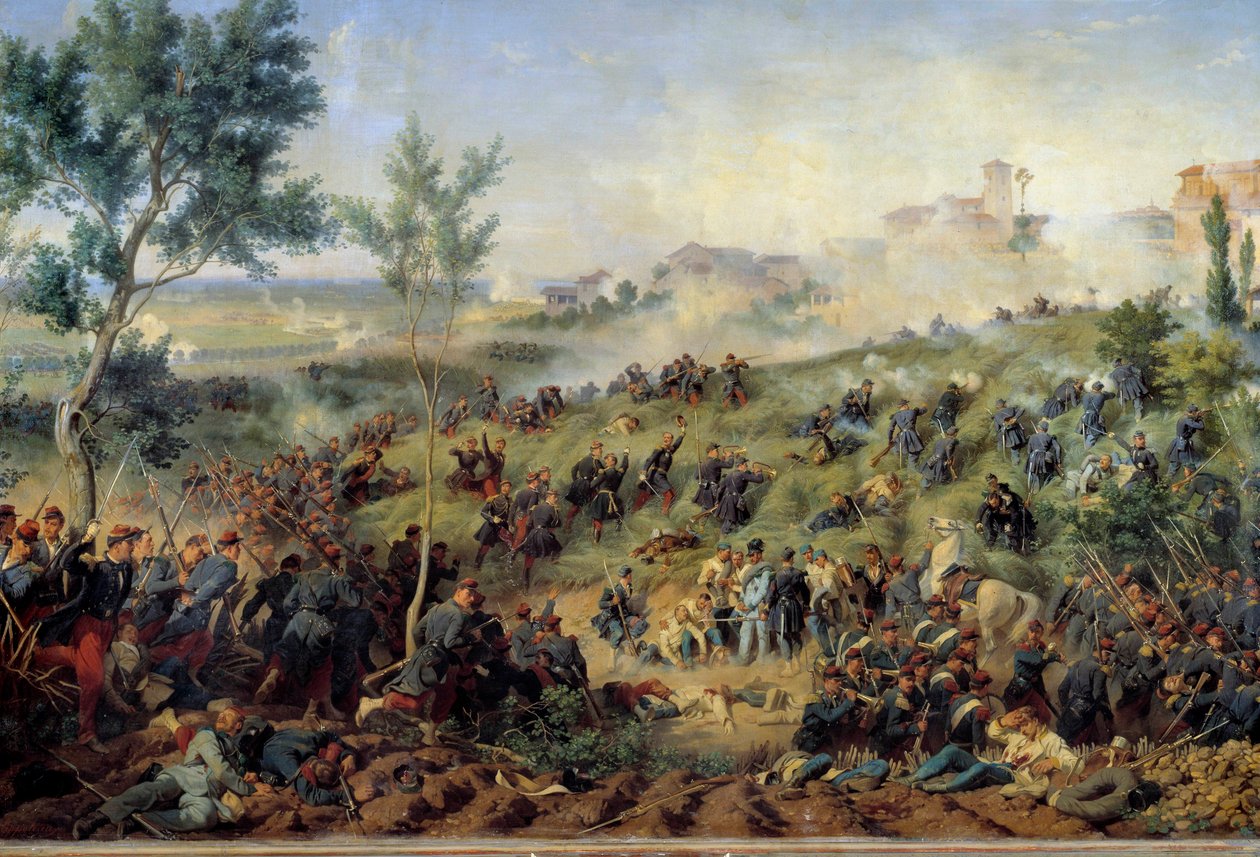 View of the Battle of Montebello di Casteggio, 20 May 1859 by Felix Philippoteaux