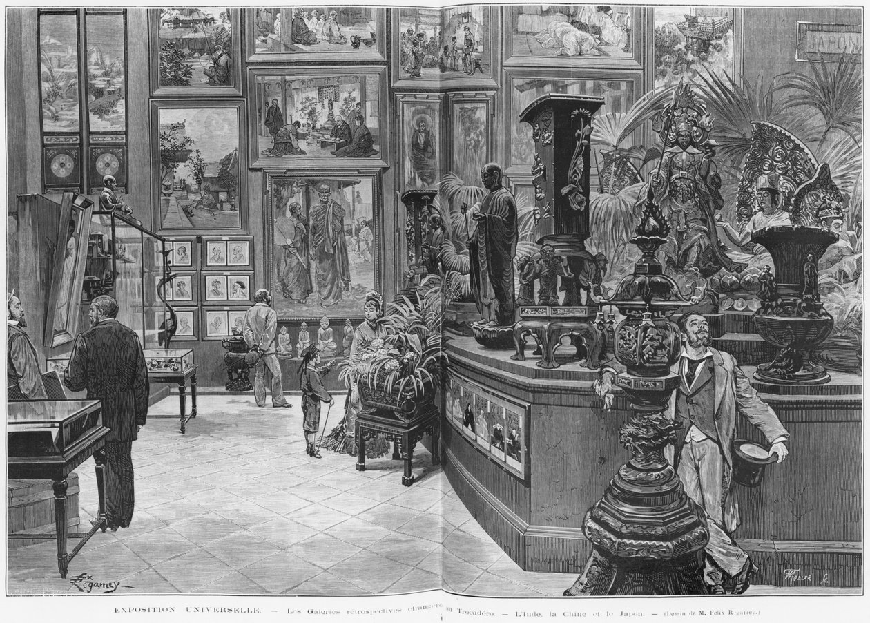 The foreign retrospective galleries of the Trocadero, India, China, Japan, at the Universal Exhibition of 1878, Paris, from 