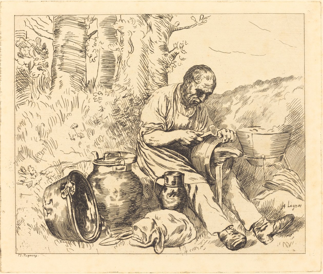The Tinker by Felix Régamey after Alphonse Legros