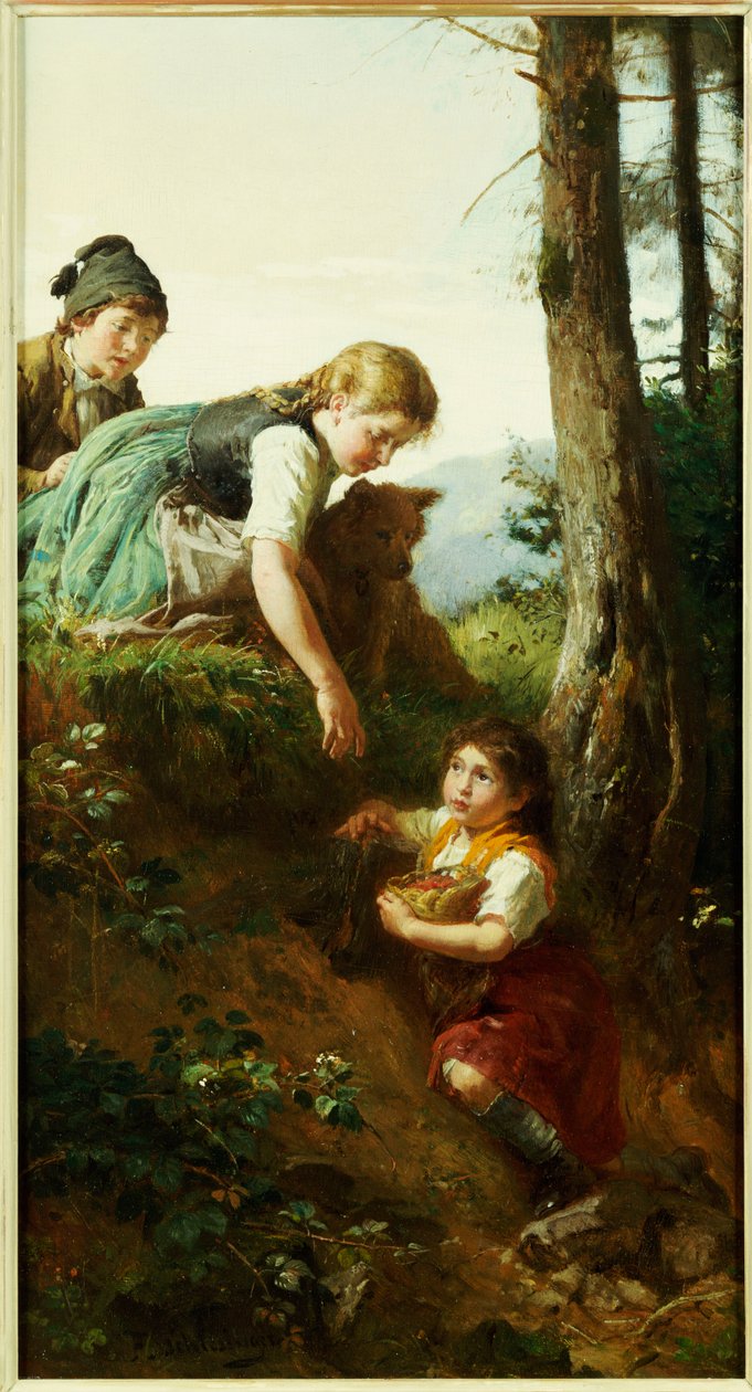 Children Picking Berries by Felix Schlesinger