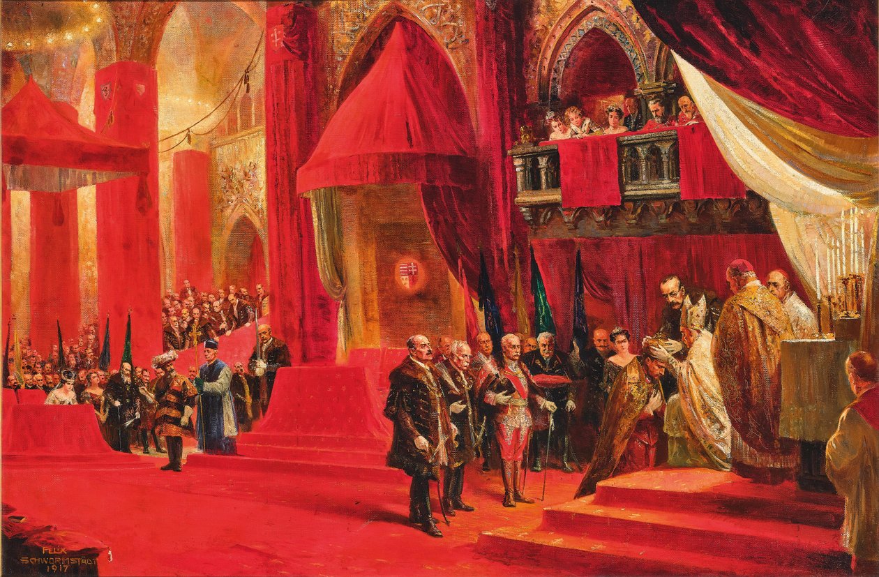 The Coronation of Emperor Charles I of Austria as King Charles IV of Hungary by Felix Schwormstadt