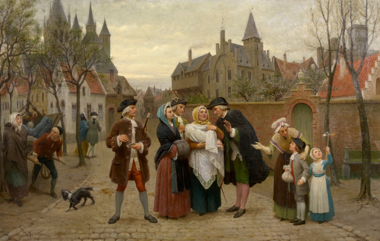A Baptism in Flanders in the 18th Century by Felix de Vigne