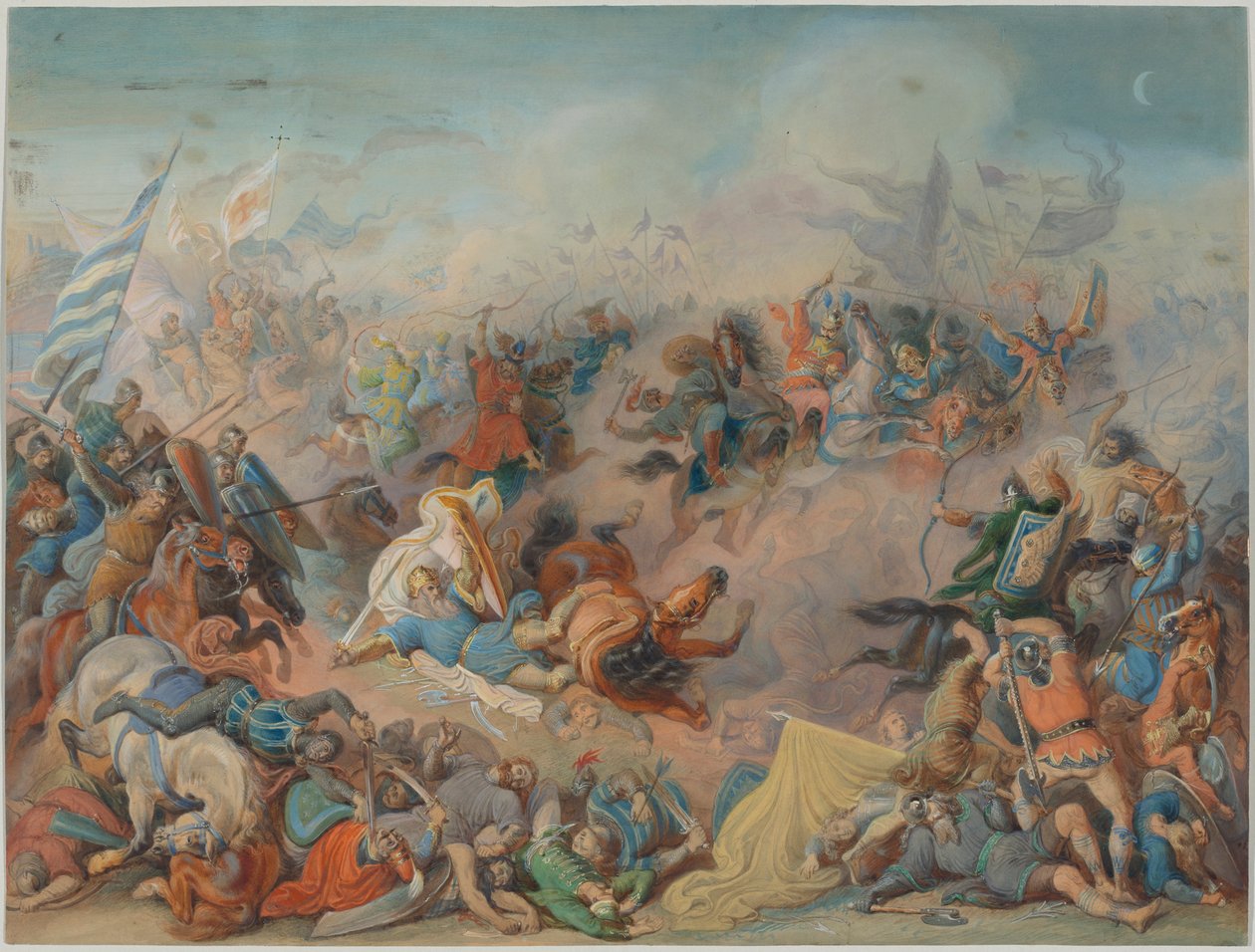 Death of Duke Luitpold in the Battle of Pressburg 907 by Feodor (Theodor) Dietz