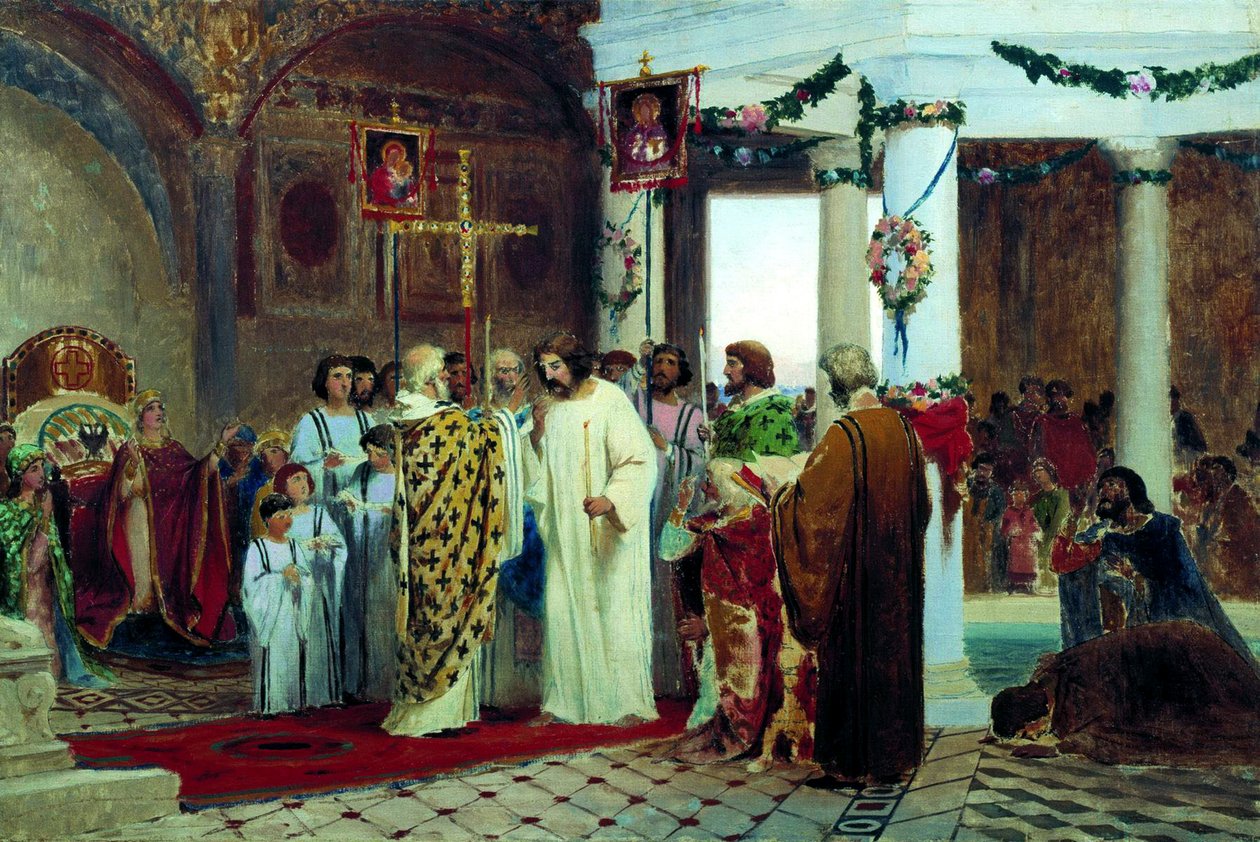 The Baptism of Grand Prince of Kiev Vladimir the Great in 987, 1883 by Feodor Andreyevich Bronnikov