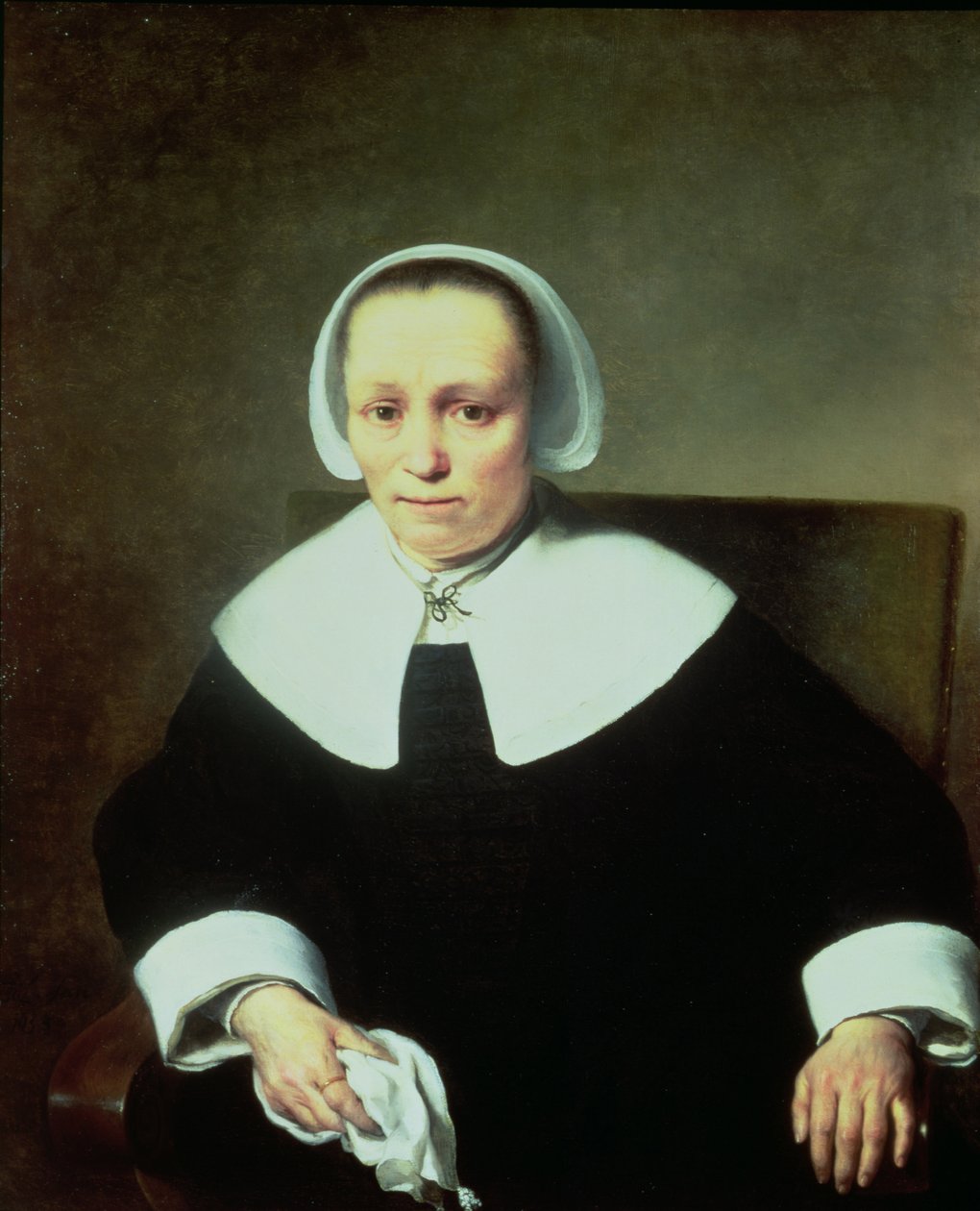 Portrait of a Lady with White Collar and Cuffs by Ferdinand Bol
