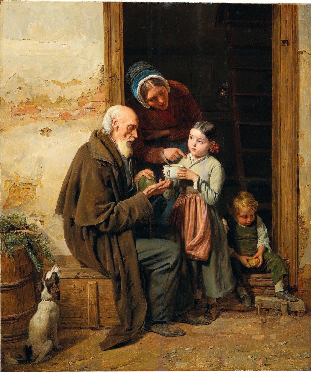 The Generous Gift by Ferdinand Georg Waldmuller