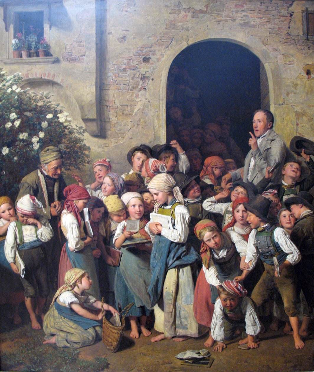 After School by Ferdinand Georg Waldmuller