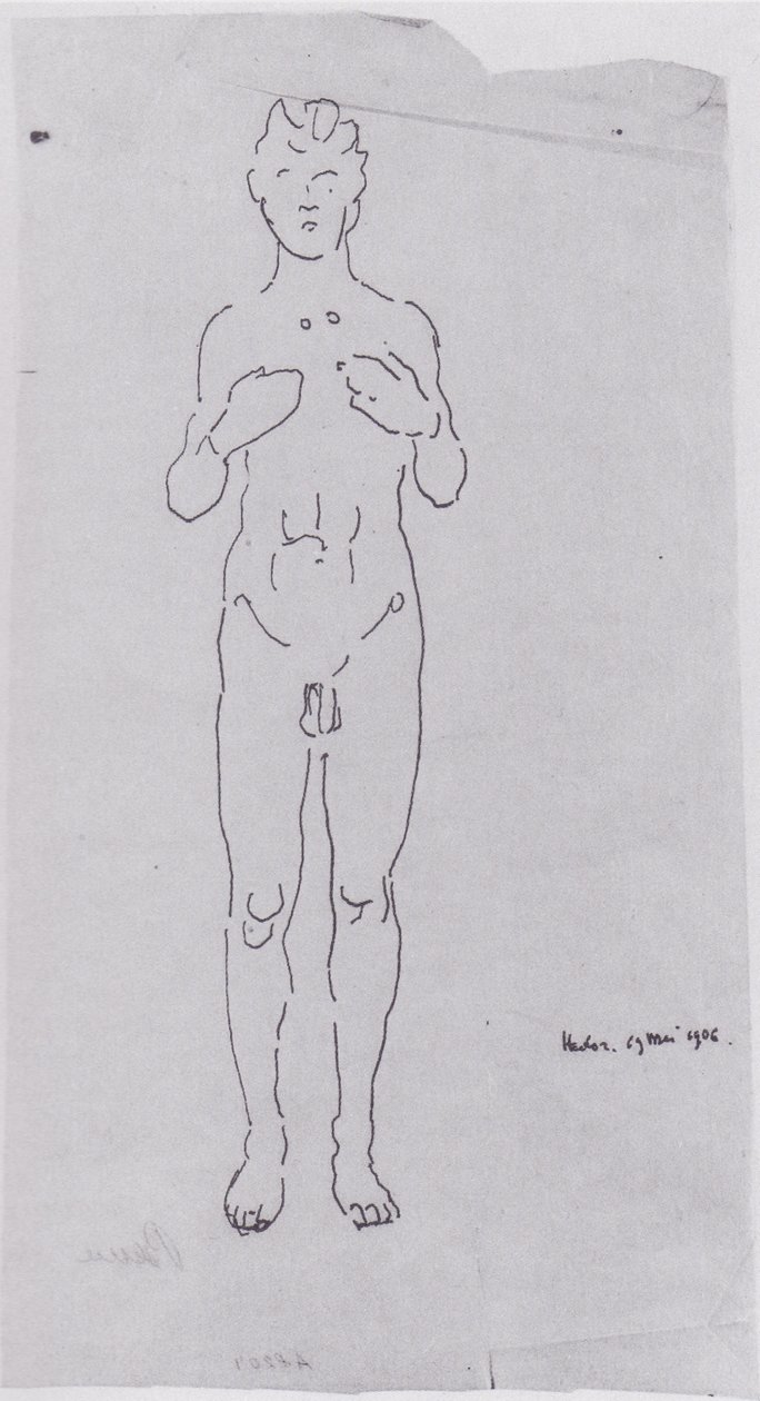 Figure Study for View into Infinity III by Ferdinand Hodler