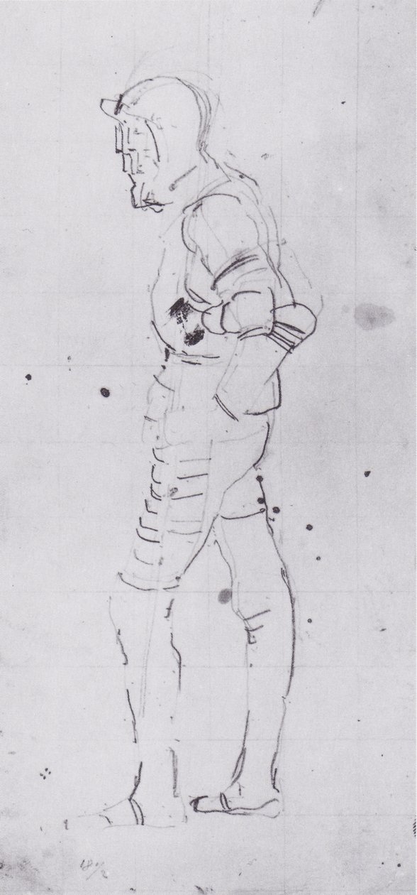 Standing Warrior Facing Left by Ferdinand Hodler