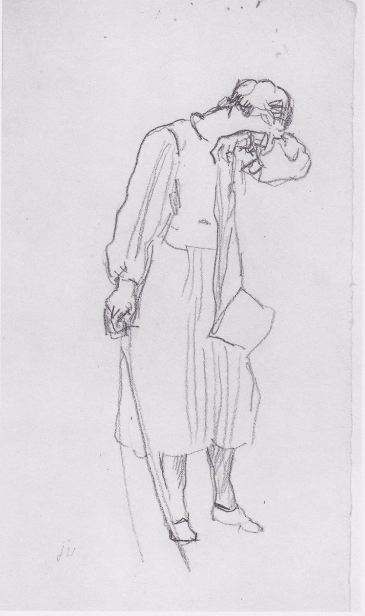 Departing Woman Figure 1 by Ferdinand Hodler