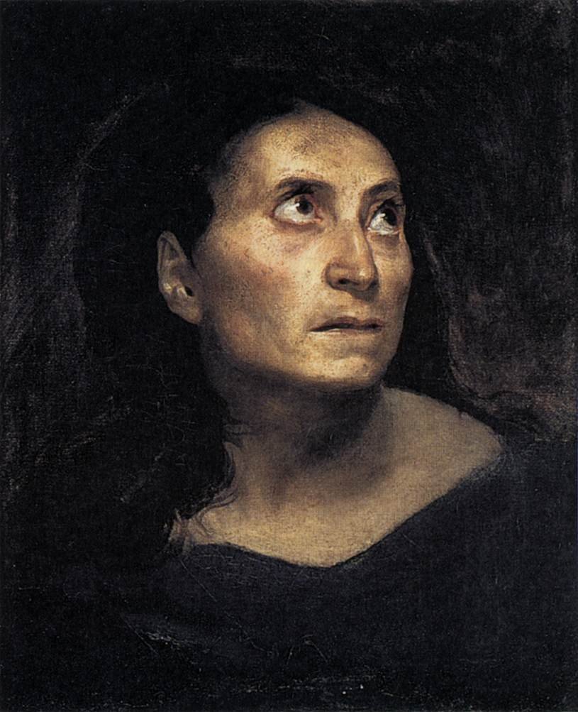 Head of an Old Woman by Ferdinand Victor Eugene Delacroix