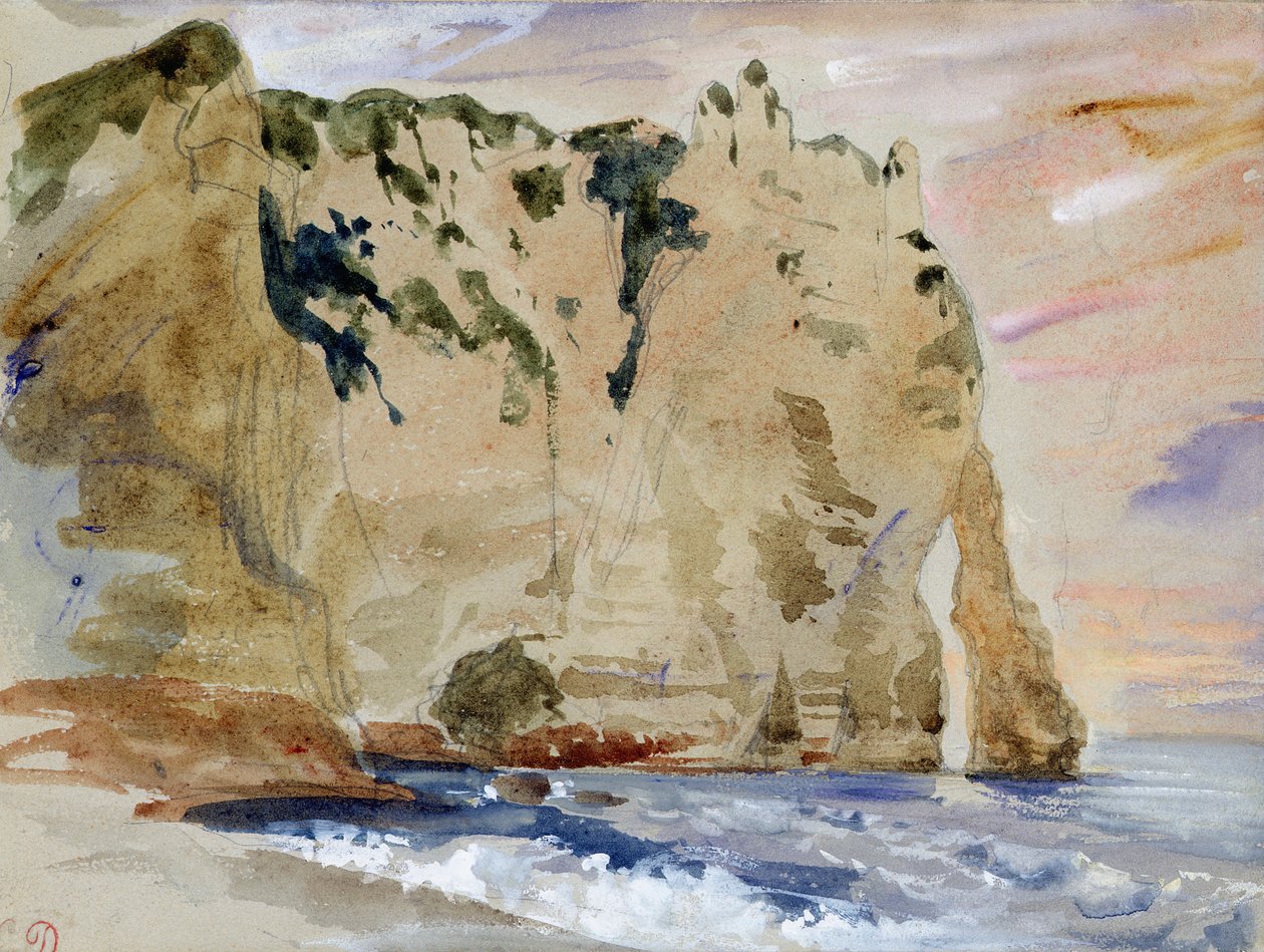 Cliffs of Etretat. The Pied du Cheval, 1838 by Ferdinand Victor Eugene Delacroix