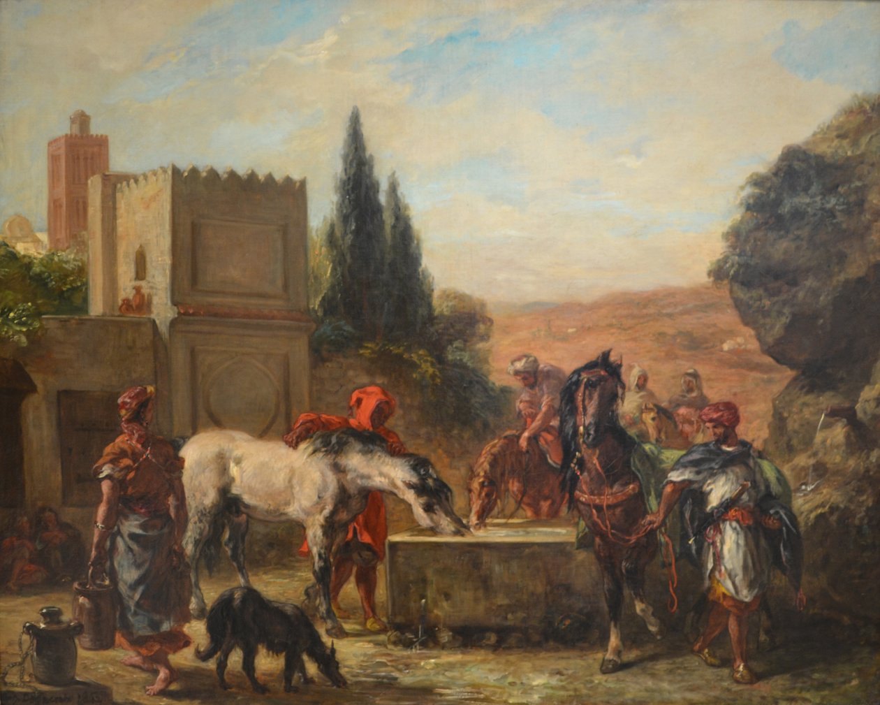 Horses at a Fountain by Ferdinand Victor Eugene Delacroix