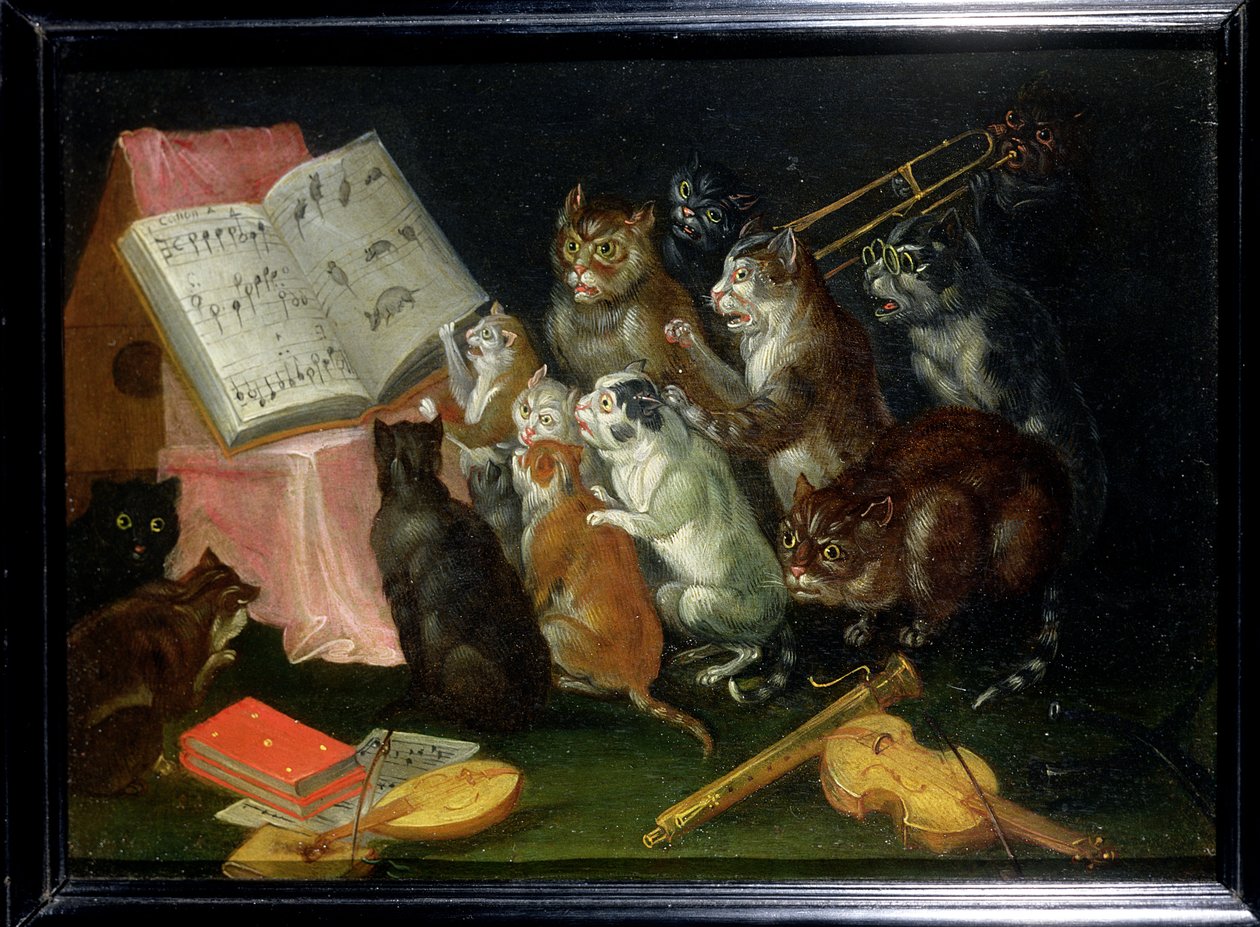 A Musical Gathering of Cats by Ferdinand van Kessel