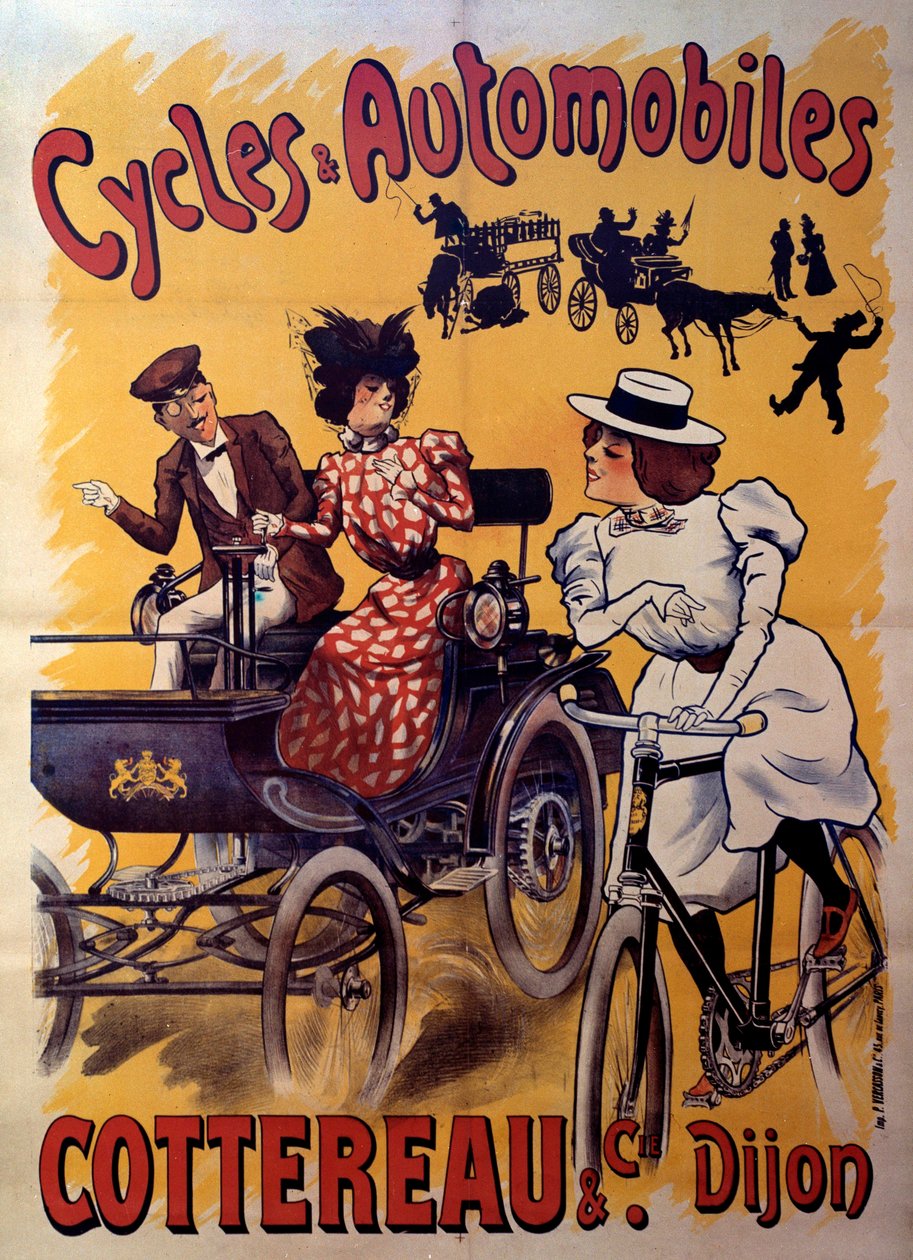Poster for Cycles and Cars Cottereau et Compagnie, Early 20th Century by Ferdinand (1865-1923) Misti-Mifliez