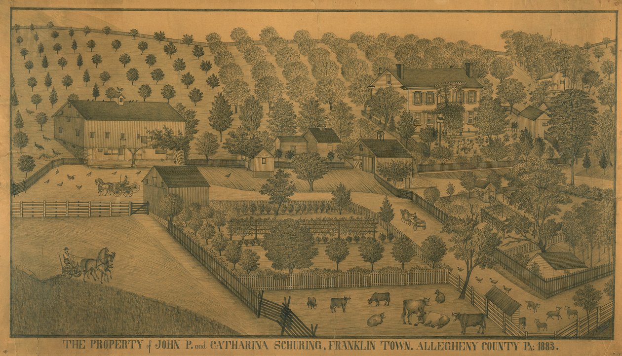 The Property of John P. and Catharina Schuring, Franklin Town, Allegheny County, Pennsylvania by Ferdinand A. Brader