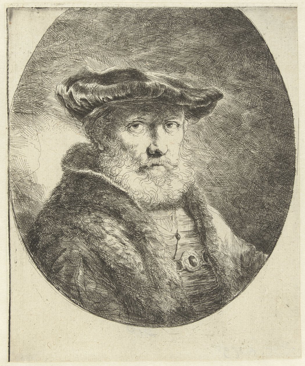 Bust of an Old Man with Velvet Beret by Ferdinand Bol