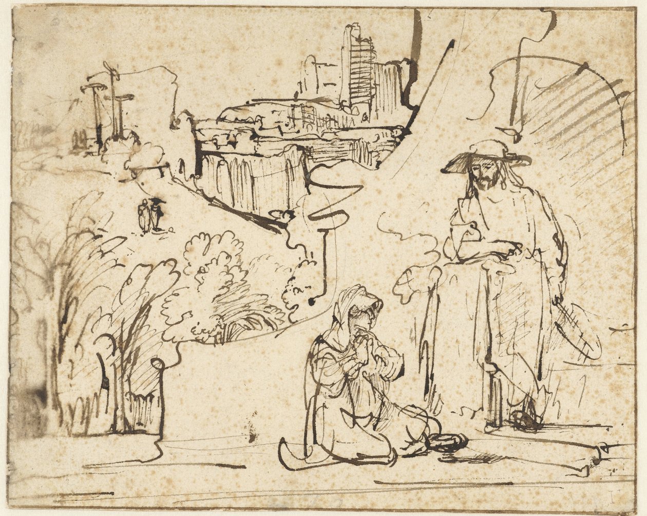 Christ Appearing to Mary Magdalene as a Gardener (Noli me tangere) by Ferdinand Bol