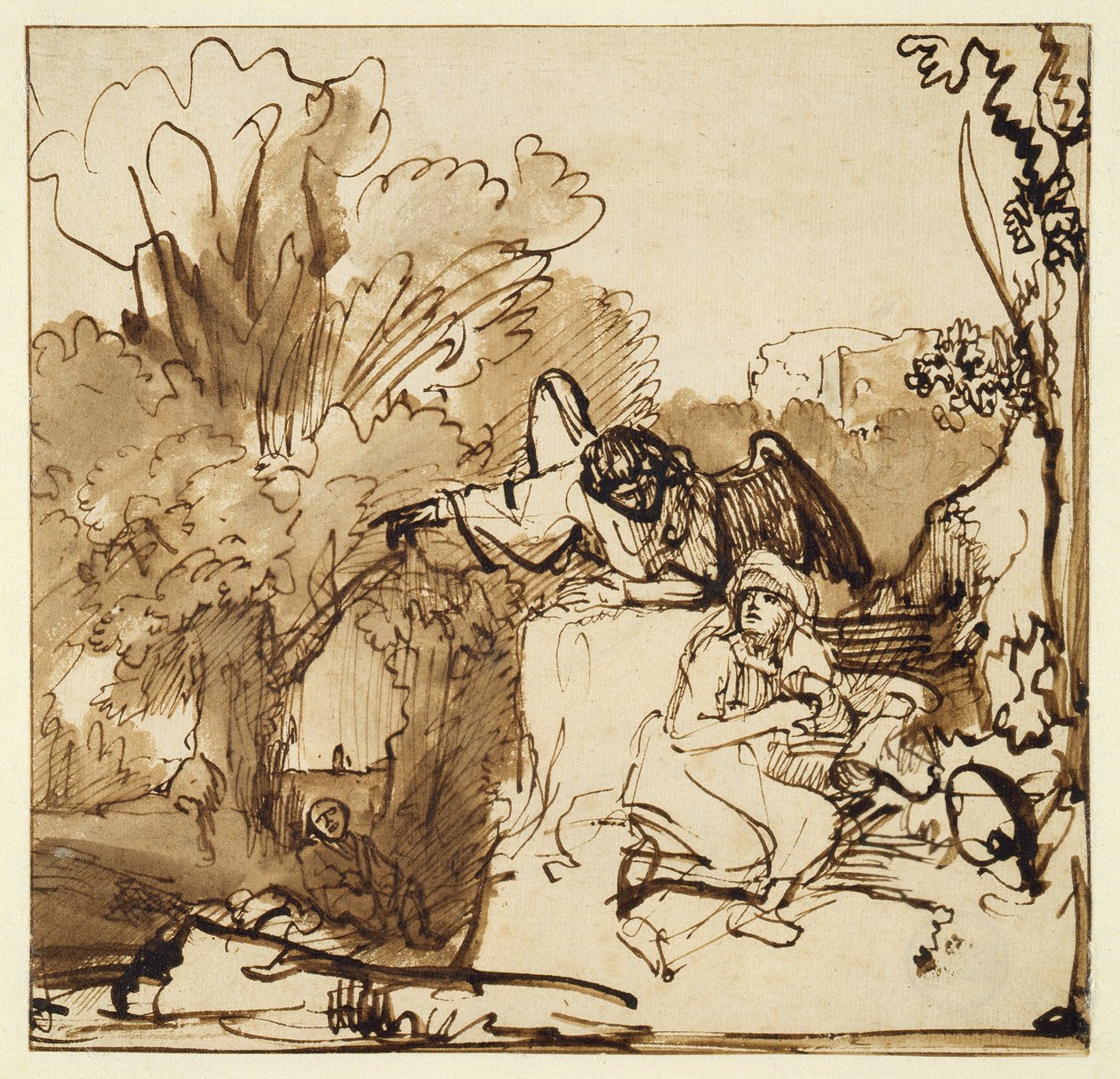 The Angel Appearing to Hagar and Ishmael by Ferdinand Bol