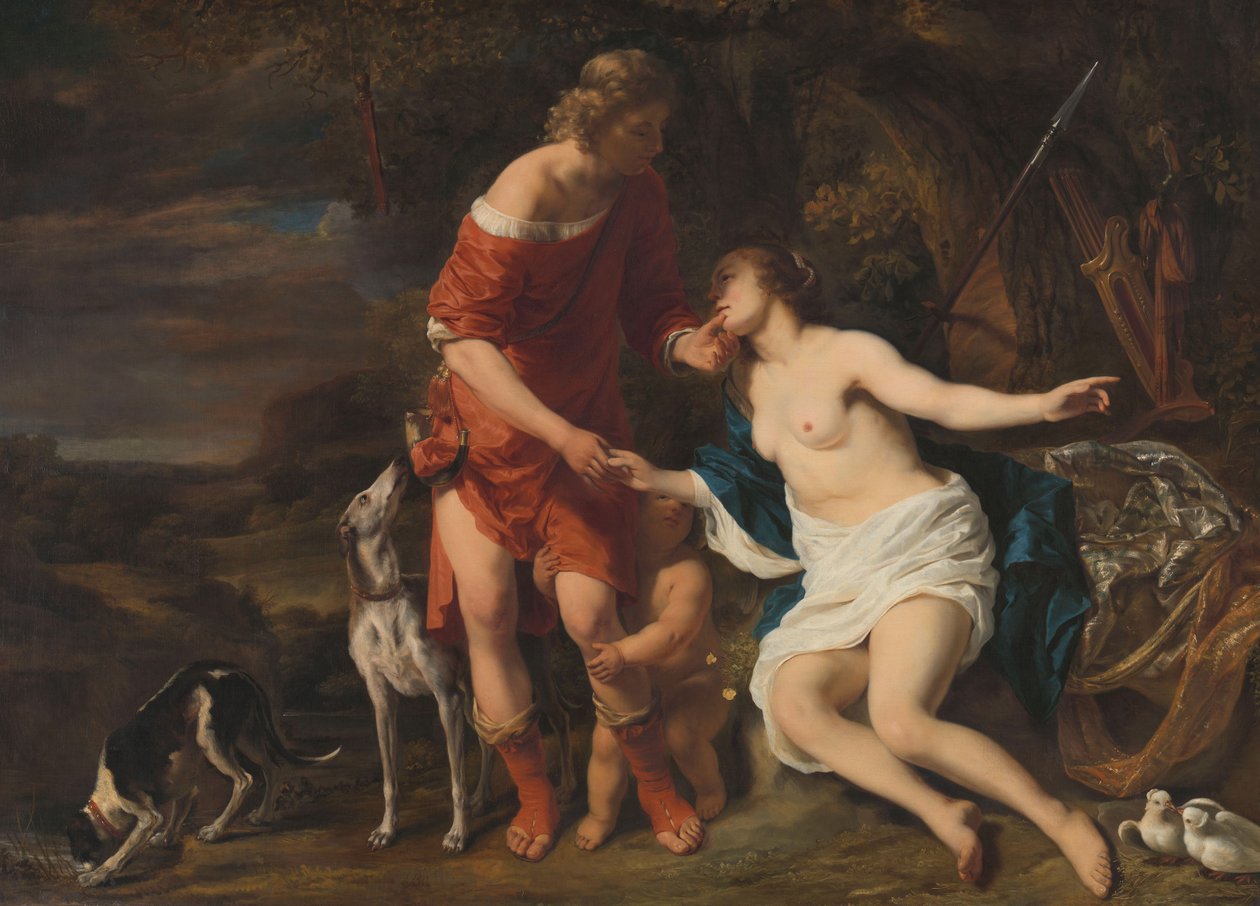 Venus and Adonis, c.1658 by Ferdinand Bol