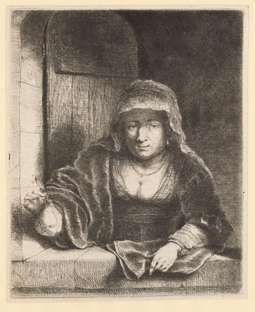 Woman with the Pear by Ferdinand Bol