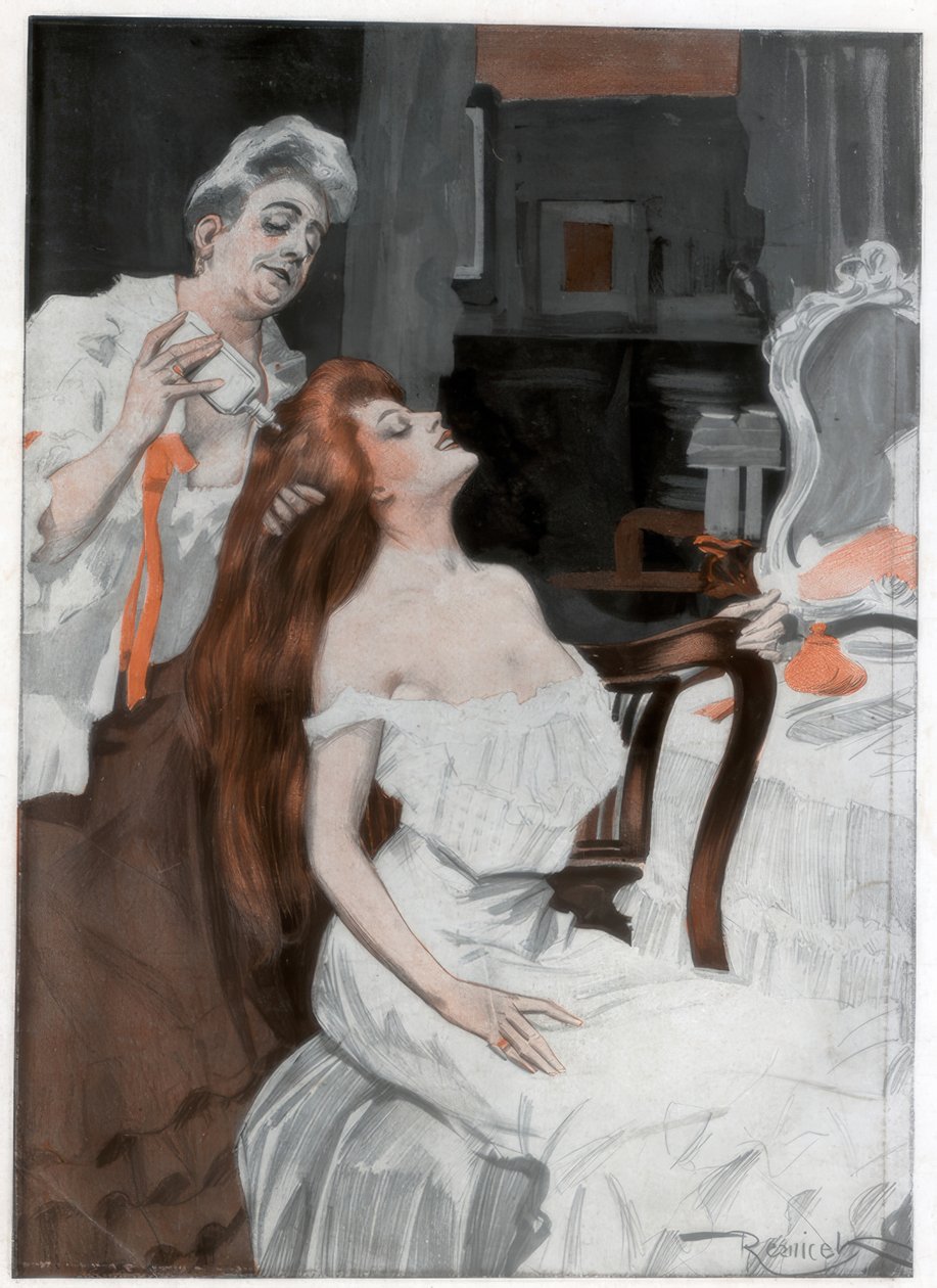 Woman Having Her Hair Done, Late 19th-Early 20th Century by Ferdinand Freih van Reznicek