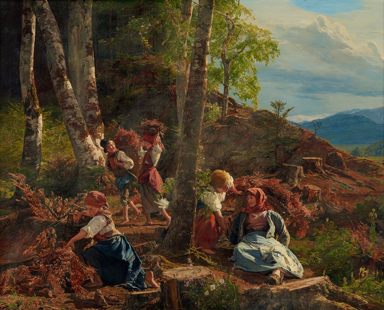 Brushwood Pickers at the Vienna Woods, 1855 by Ferdinand Georg Waldmuller