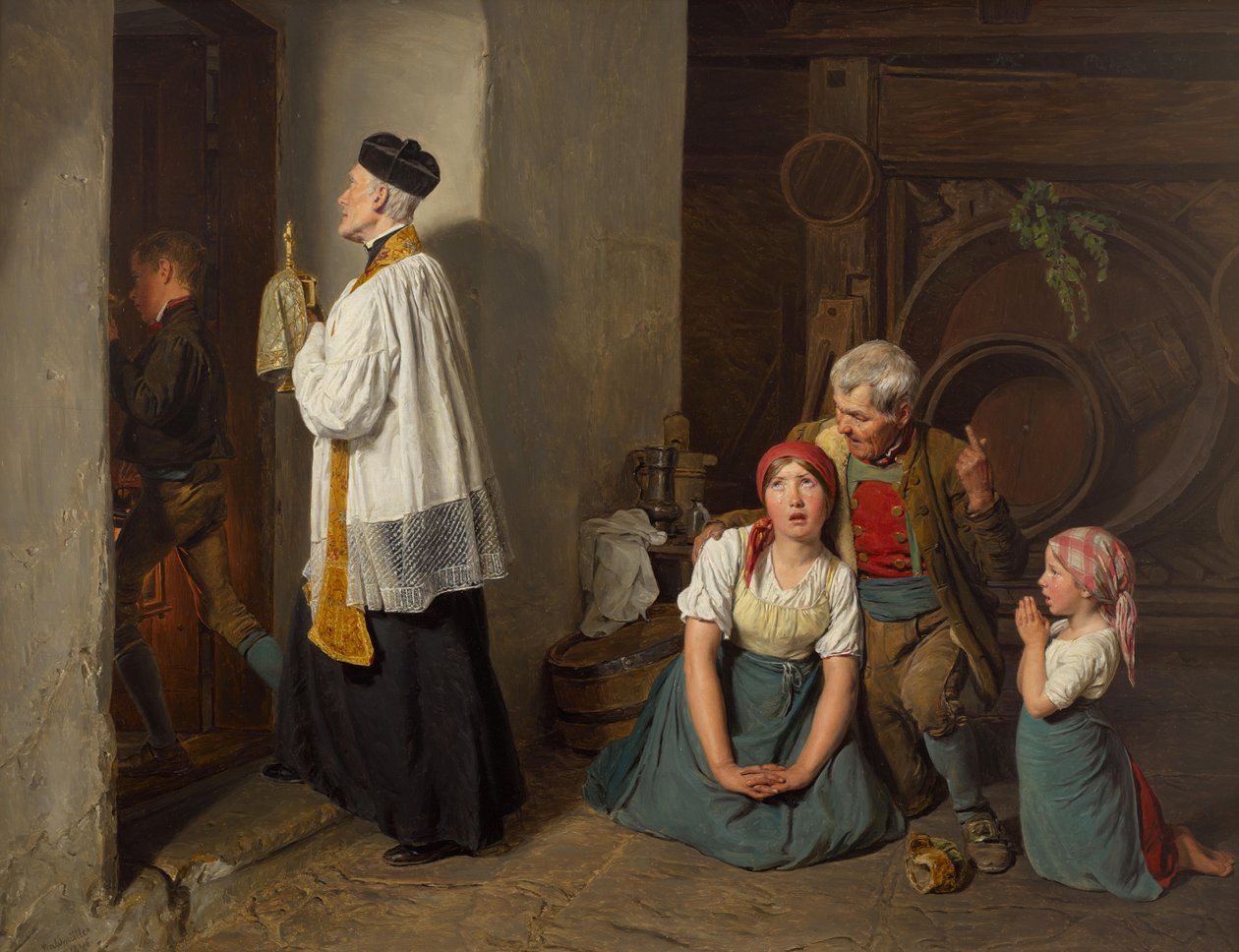 The Last Anointing by Ferdinand Georg Waldmuller