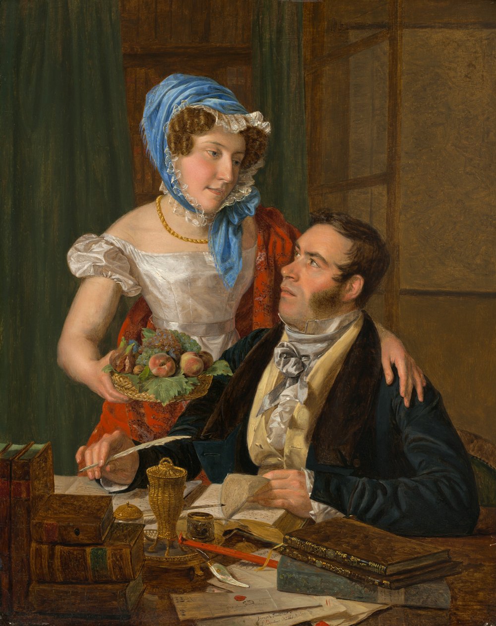 The Cartographer Professor Josef Jüttner and His Wife by Ferdinand Georg Waldmuller