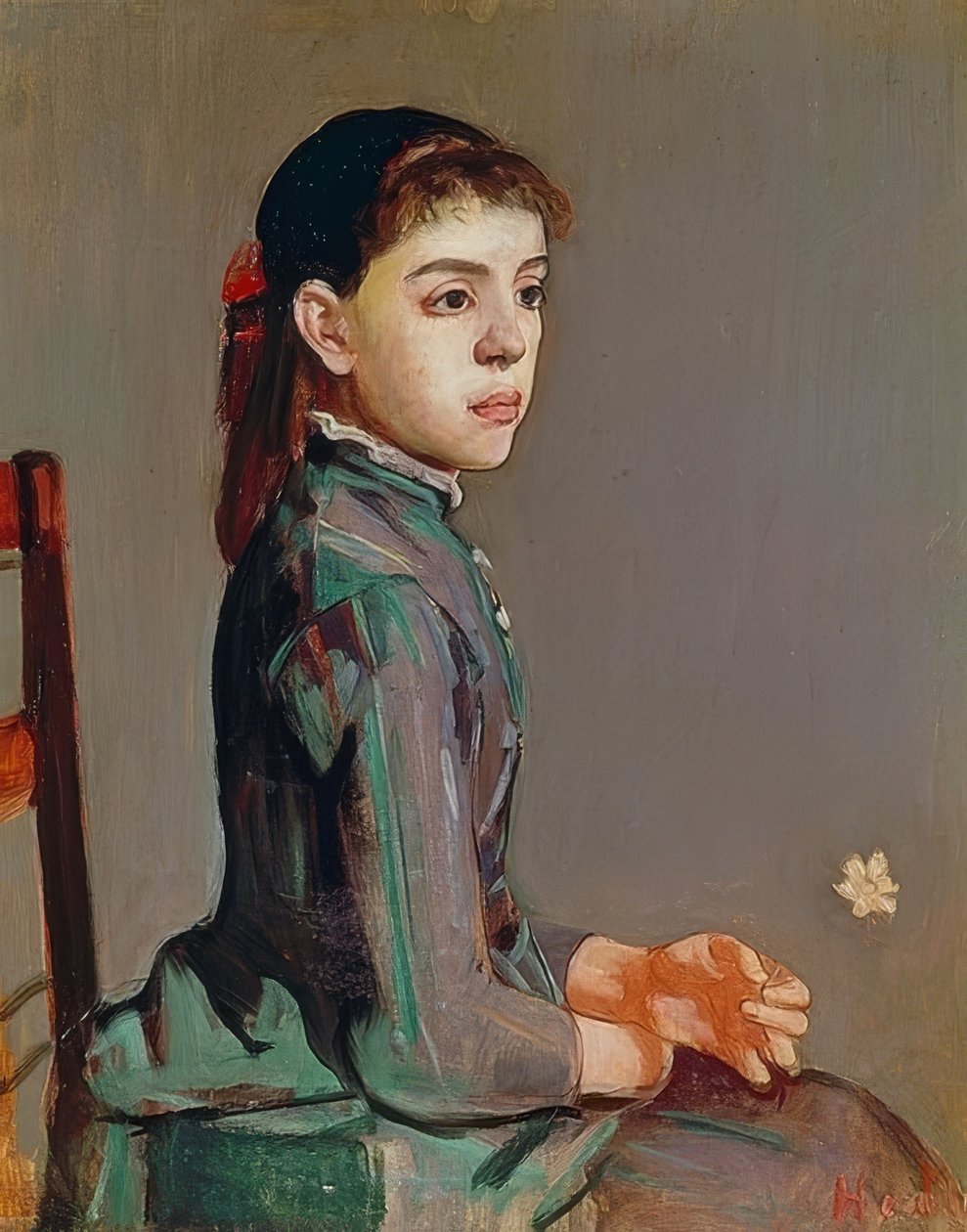 Young Girl - Louise Duchosal. 1885 by Ferdinand Hodler
