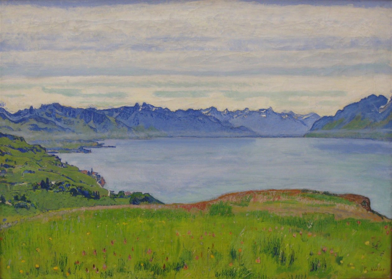 Landscape at Lake Geneva with View Towards the Valais by Ferdinand Hodler