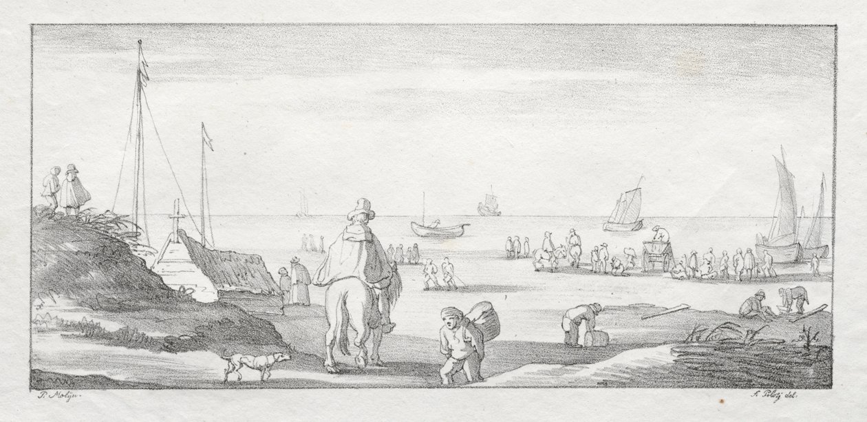 Along a Dutch Shore by Ferdinand I Piloty