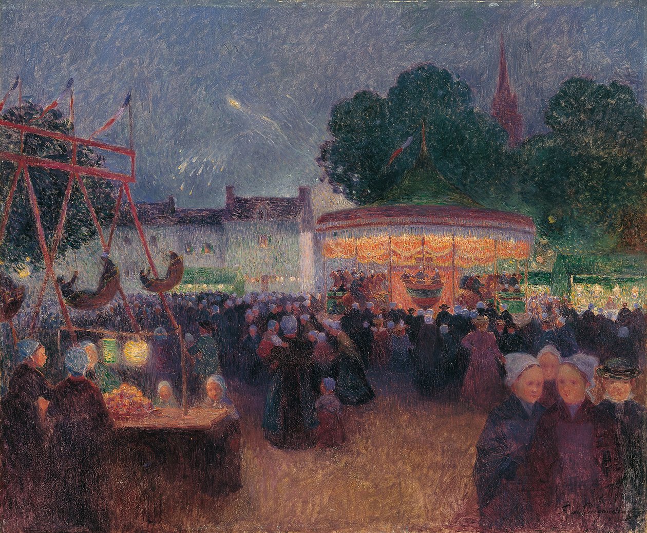 Night Fair at Saint-Pol-de-Léon, ca 1896 by Ferdinand Loyen du Puigaudeau