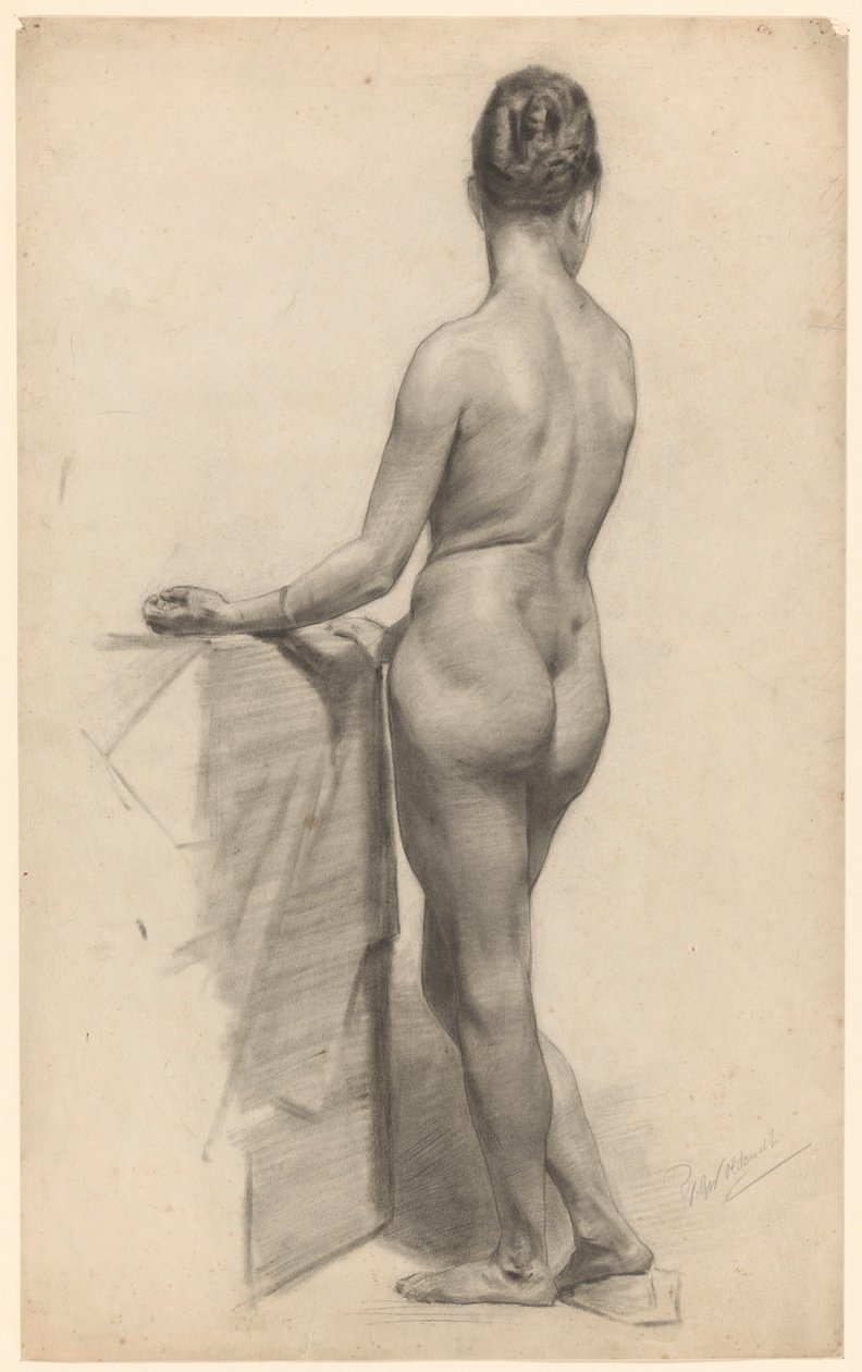 Study of a Standing Female Nude, Seen from the Back by Ferdinand Oldewelt