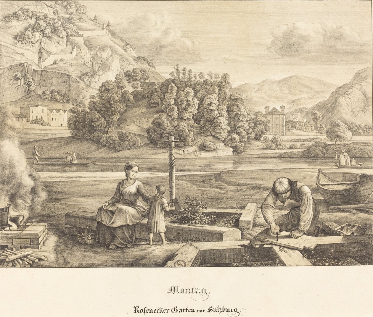 Monday - Rosenecker Garden near Salzburg by Ferdinand Olivier